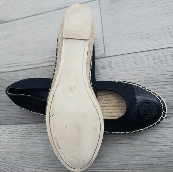 9.5 Blk Tory Burch Wedge Espidrilles - Picture 6 of 6